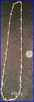 23 Fancy Bead & Twist Link 9 ct Gold Chain Necklace Albertina Style