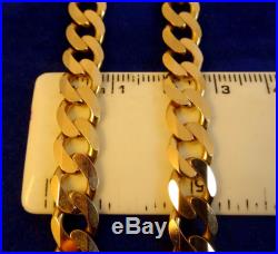 23 Heavy Solid 9ct Gold CURB Chain Necklace 51.5gr Hm RRP £1000 8mm links cx344