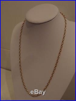24.5 ins HM 3.8 mm OVAL DIAMOND CUT LINKS 9ct GOLD BELCHER CHAIN NECKLACE 13 gm