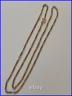 24 Inches Long Strong Vintage 9ct Gold Chain Necklace Unusual Link Design