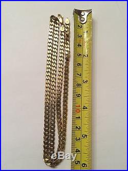 24inch Hallmarked 9ct Gold Curb Chain 33.2grams Scrap/wear