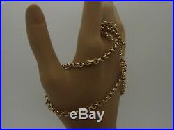 24ins FAB SHEFFIELD HM 3.9mm ROUND LINKS 9ct GOLD BELCHER CHAIN NECKLACE 22.8g