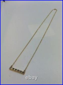 375, 9CT Gold. 25 Carat Diamond Bar Pendant on 18 Chain Necklace