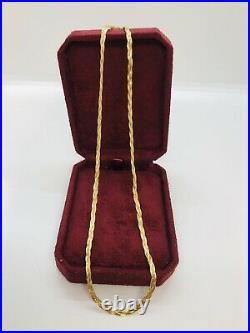 375 9CT Gold Italian 16 Flat Braided Chain Necklace Choker 3.2g