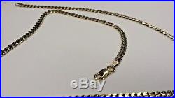 375 9ct GOLD 18 FLAT CURB CHAIN NECKLACE 12G