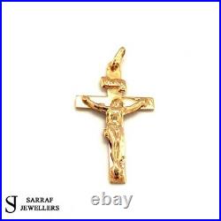 375 9ct Genuine Solid Hallmarked Yellow Gold Crucifix Cross Jesus Brand New