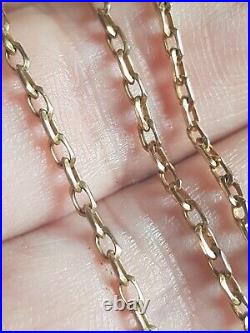375 9ct Gold Chain Necklace Faceted Strong Link 18.75 3.91g