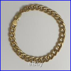 375 9ct Gold Curb Chain Bracelet 8 1/4 21cm 8g