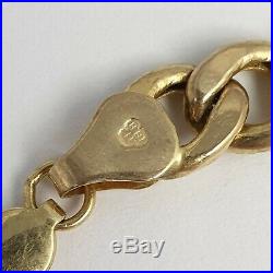 375 9ct Gold Curb Chain Bracelet 8 1/4 21cm 8g