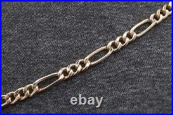 375 9ct Rose Gold Figaro Chain With T-Bar