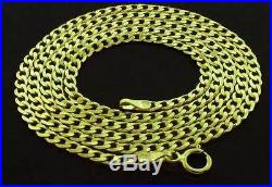375 9ct Solid Yellow Gold 20 Flat D/c Diamond Cut Curb Link Chain Necklace