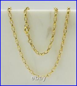 375 9ct Yellow Gold 2.5mm Oval Belcher Chain Necklace 16 18 20 22 24 New