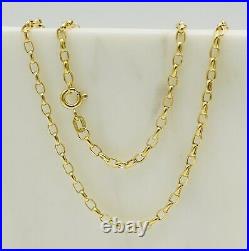 375 9ct Yellow Gold 2.5mm Oval Belcher Chain Necklace 16 18 20 22 24 New