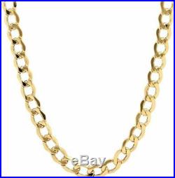 375 9ct Yellow Gold Flat Curb Chain Necklace 16 18 20 22 24 Hallmarked
