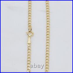 375 9ct Yellow Gold Men&Women 3mm Curb Link Chain 18 20 22 24 Gift Boxed