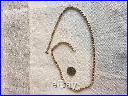 375 9ct gold rope chain necklace 18 inch