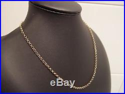 375 FULL LONDON HM 3mm ROUND LINKS 9ct GOLD BELCHER CHAIN NECKLACE 21in 10.3gms