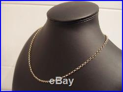 375 FULL LONDON HM 3mm ROUND LINKS 9ct GOLD BELCHER CHAIN NECKLACE 21in 10.3gms
