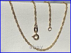 375 Hallmarked 2mm Singapore Rope Link Chain Necklace 9ct Yellow Gold NEW