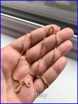 3g Lovely 9ct Yellow Gold Box Link Chain Vintage Necklace UK 9k Carat
