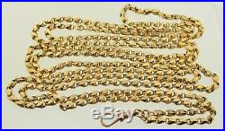 67 Inch Victorian 9K Muff Guard Watch Chain 9CT Solid Gold extra long