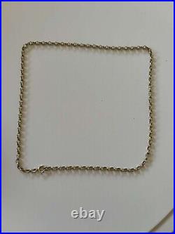9 Carat Gold Belcher Chain 19 Inches 10.11 Grams Vintage Yellow Gold