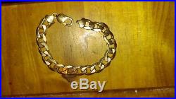 9 ct GOLD HALLMARKED HEAVY SOLID CURB BRACELET 32.6g approx' 8 long approx