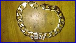 9 ct GOLD HALLMARKED HEAVY SOLID CURB BRACELET 32.6g approx' 8 long approx