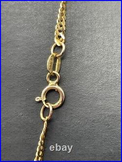 9 ct carat gold twist chain, 17 inches