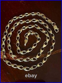 9 karat solid gold unusual Links vintage necklace 7g 18 inches Long 3mm wide