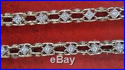 95gr, GOLD RARE CHAIN WITH STONES 9ct (375) LENGTH 31.5 (80cm) WIDTH 7mm