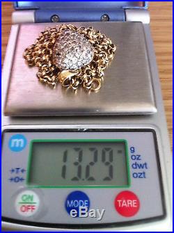 9ct Gold Belcher Chain & Pendant 13.29 Grams Scrap Or Wear