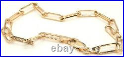 9CT GOLD BRACELET 7.75 inch PAPER CLIP CHAIN 9 CARAT YELLOW GOLD HALLMARKED