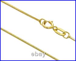 9CT GOLD CHAIN 16 inch SNAKE CHAIN 9 CARAT YELLOW GOLD NECKLACE HALLMARKED NEW