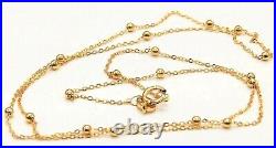 9CT GOLD CHAIN 18 inch FLAT TRACE BEAD BALL CHAIN 9 CARAT YELLOW GOLD NECKLACE