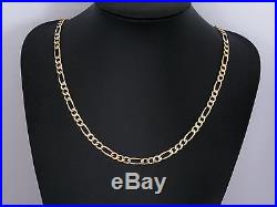 9ct Gold Chain, Hallmarked Long & Heavy Gold Figaro Chain, Length 30 Inches