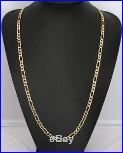 9ct Gold Chain, Hallmarked Long & Heavy Gold Figaro Chain, Length 30 Inches