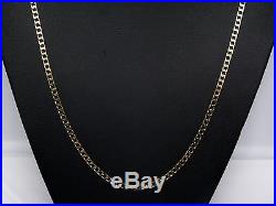 9CT GOLD CHAIN, HALLMARKED LONG THIN CURB CHAIN, LENGTH 30 INCHES