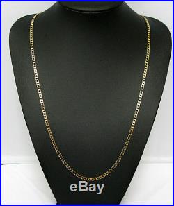 9CT GOLD CHAIN, HALLMARKED LONG THIN CURB CHAIN, LENGTH 30 INCHES