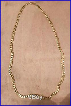 9CT GOLD FLAT CURB LINK CHAIN NECKLACE 20 inches 16g