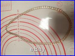 9CT GOLD FLAT CURB LINK CHAIN NECKLACE 21 inches 23.6g