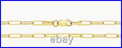 9CT GOLD PAPER CLIP CHAIN NECKLACE 16 inch UK HALLMARKED 9 CARAT YELLOW GOLD