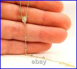 9CT GOLD ROSARY NECKLACE 9 CARAT YELLOW GOLD 16 inch CHAIN HALLMARKED