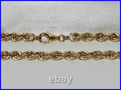 9CT GOLD & SILVER CHUNKY SOLID ROPE CHAIN 26 inch Men's or Ladies 38.8 grams