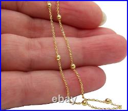 9CT GOLD YELLOW GOLD 16 inch BEAD NECKLACE CHAIN ROLO 2.5mm BALL HALLMARKED NEW