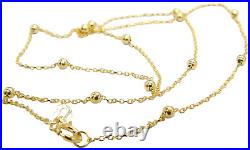 9CT GOLD YELLOW GOLD 16 inch BEAD NECKLACE CHAIN ROLO 2.5mm BALL HALLMARKED NEW