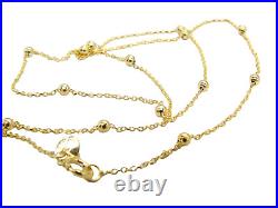 9CT GOLD YELLOW GOLD 16 inch BEAD NECKLACE CHAIN ROLO 2.5mm BALL HALLMARKED NEW