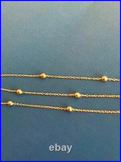 9CT YELLOW GOLD Beaded Chain Hallmarked 375