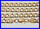 9CT YELLOW GOLD ON SILVER 20 INCH SOLID CURB CHAIN 41.9 grams MEN'S OR LADIES