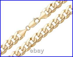 9CT YELLOW GOLD ON SILVER 20 INCH SOLID CURB CHAIN 41.9 grams MEN'S OR LADIES